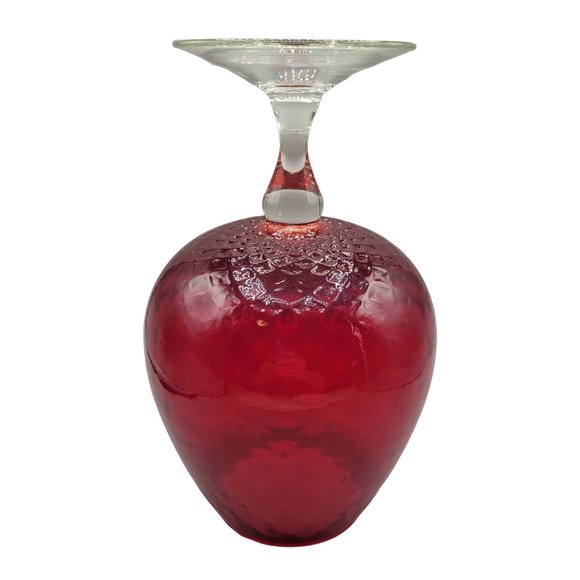 Red Optic Empoli Brandy Snifter Oversized 10" Stemware Barware Italy - Picture 5 of 7